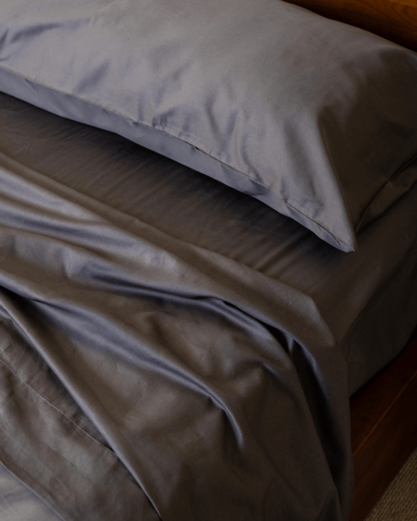 Luxe Sateen Pillowcase Set Steel Grey - Image 8